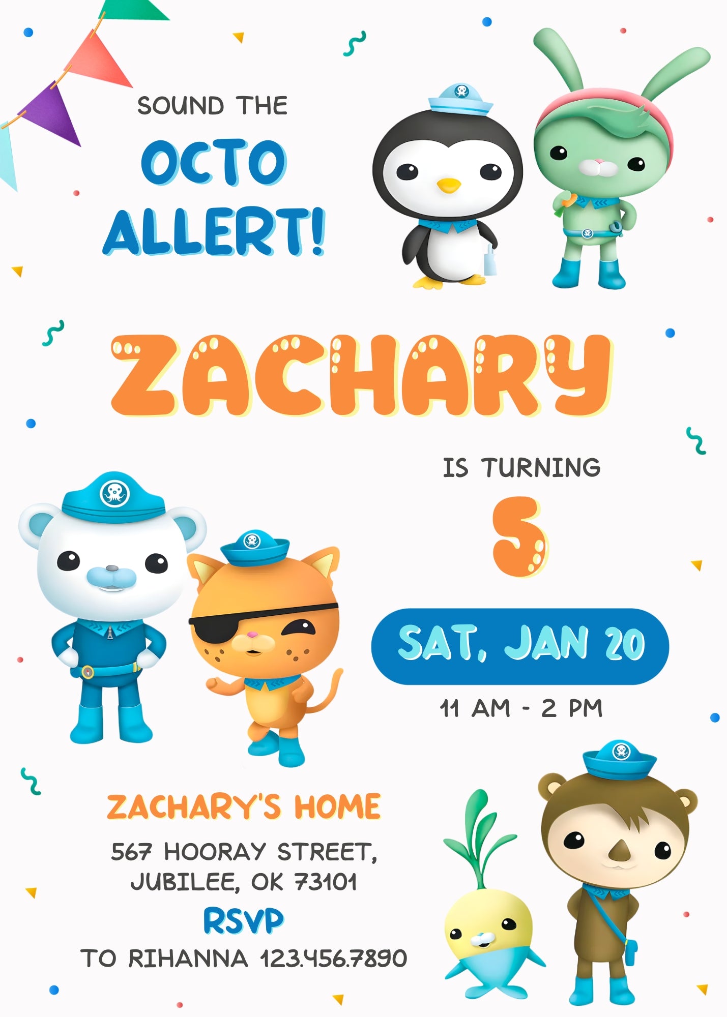 Octonauts customizable invitation template | Share or Print | DU120