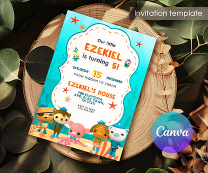 Octonauts customizable invitation template | Share or Print | HY489