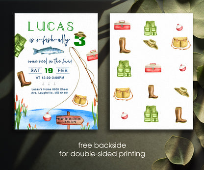 Fishing O-Fish-Ally customizable invitation template | Share or Print | SS477
