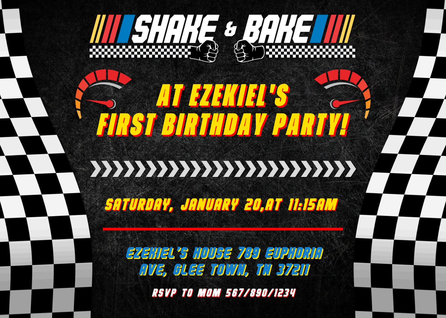 Nascar Racing Ricky Bobby customizable invitation template | Share or Print | boy | ZR624