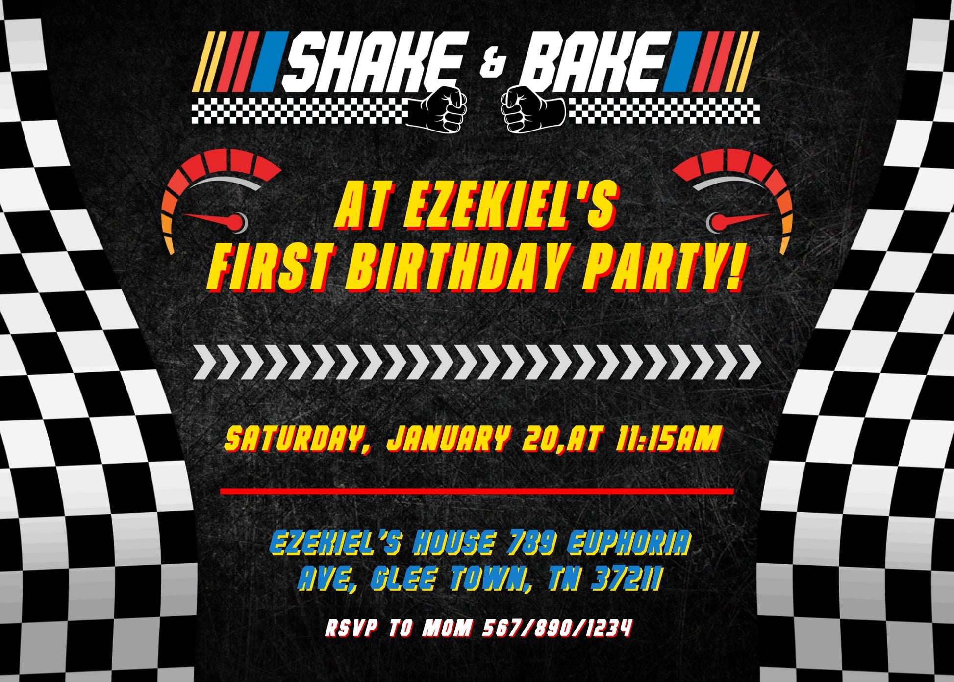 Nascar Racing Ricky Bobby customizable invitation template | Share or Print | boy | ZR624
