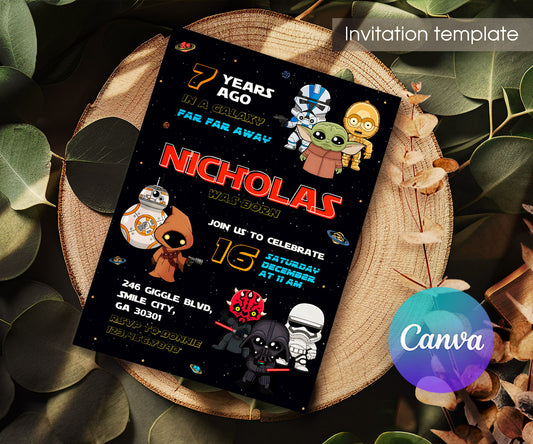Star Wars Darth Vader Lego Minifigures customizable invitation template | Share or Print | VC338
