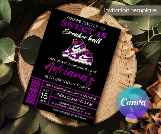 Sneaker Ball Air Jordan Nike customizable invitation template | Share or Print | LB916