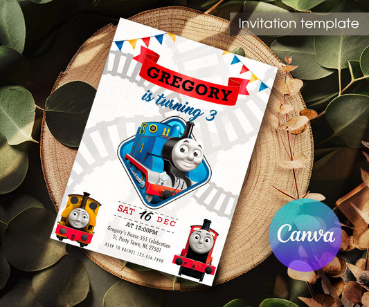 Thomas Train & Friends customizable invitation template | Share or Print | BS415