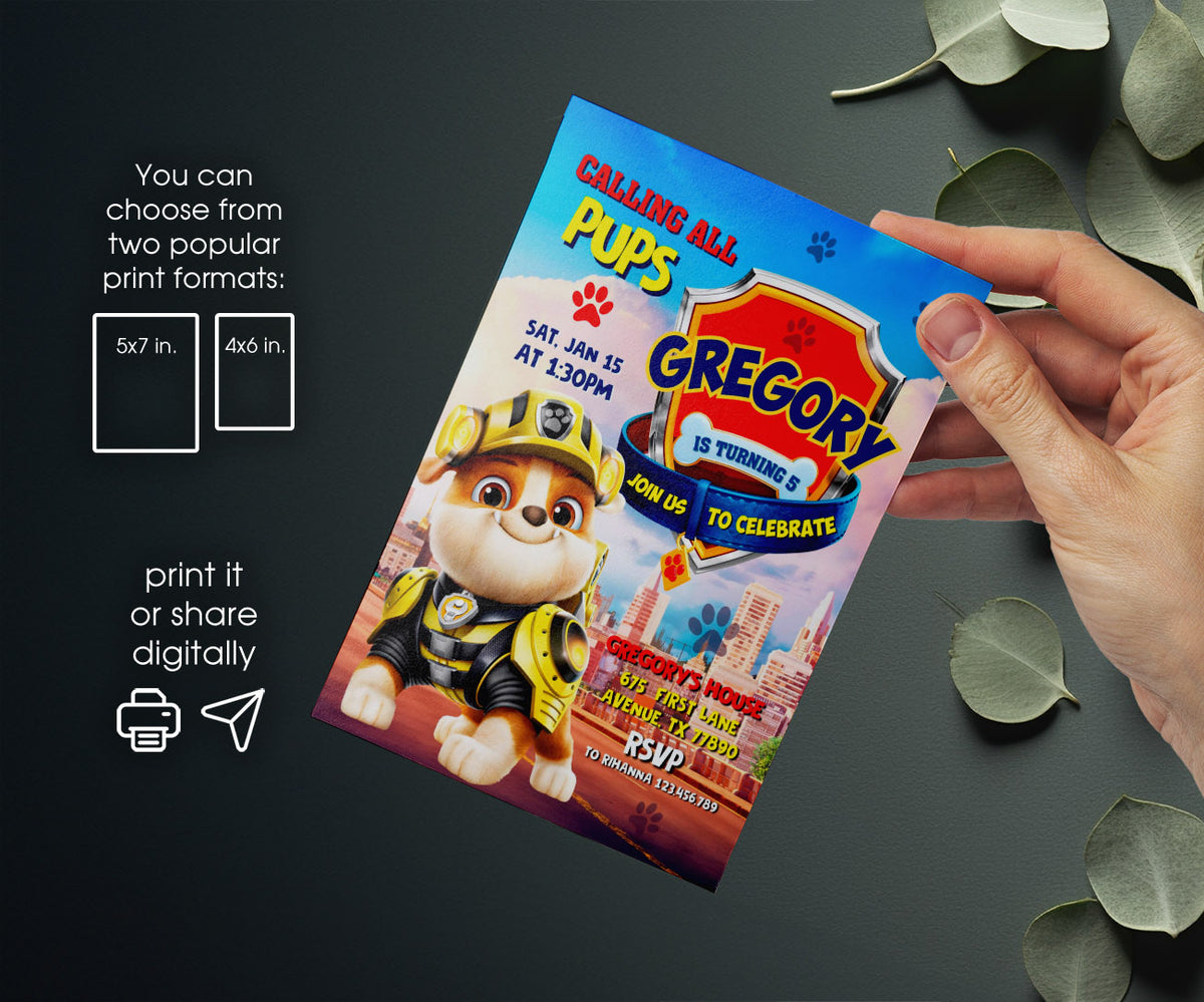 PAW Patrol customizable invitation template | Share or Print | EL151