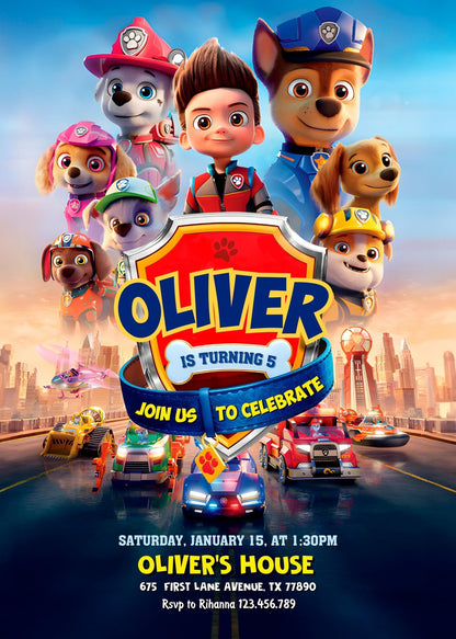 PAW Patrol customizable invitation template | Share or Print | AH749