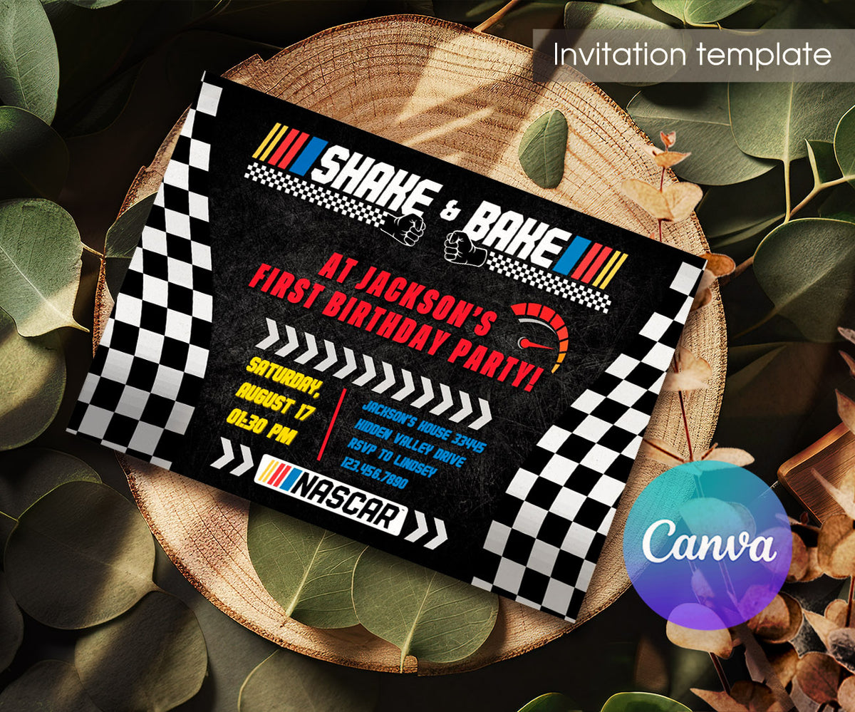 Nascar Ricky Bobby customizable invitation template | Share or Print | boy | WJ782