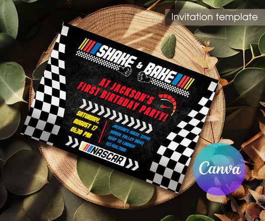Nascar Ricky Bobby customizable invitation template | Share or Print | boy | WJ782