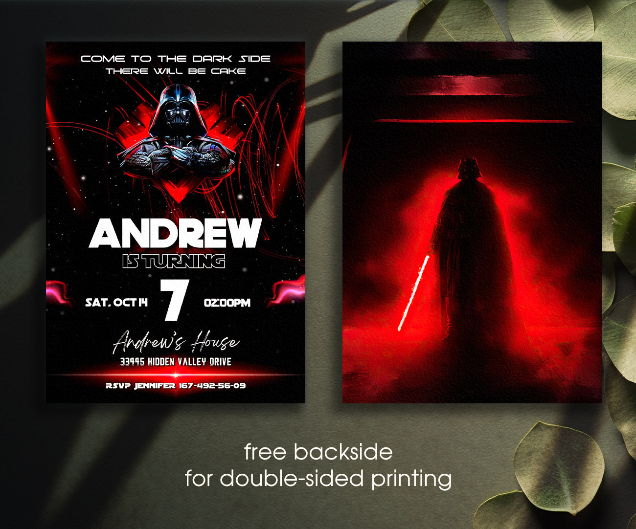 Star Wars Darth Vader customizable invitation template | Share or Print | boy | VJ624