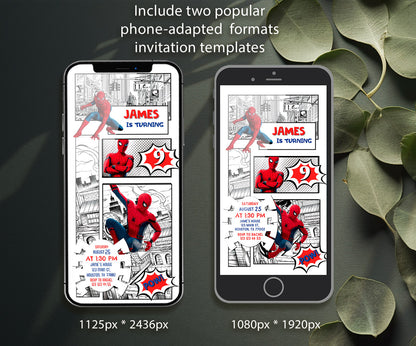 Spiderman Marvel Superhero customizable invitation template | Share or Print | boy | FV777
