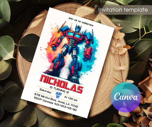 Transformers Rescue Bots customizable invitation template | Share or Print | boy | BE302
