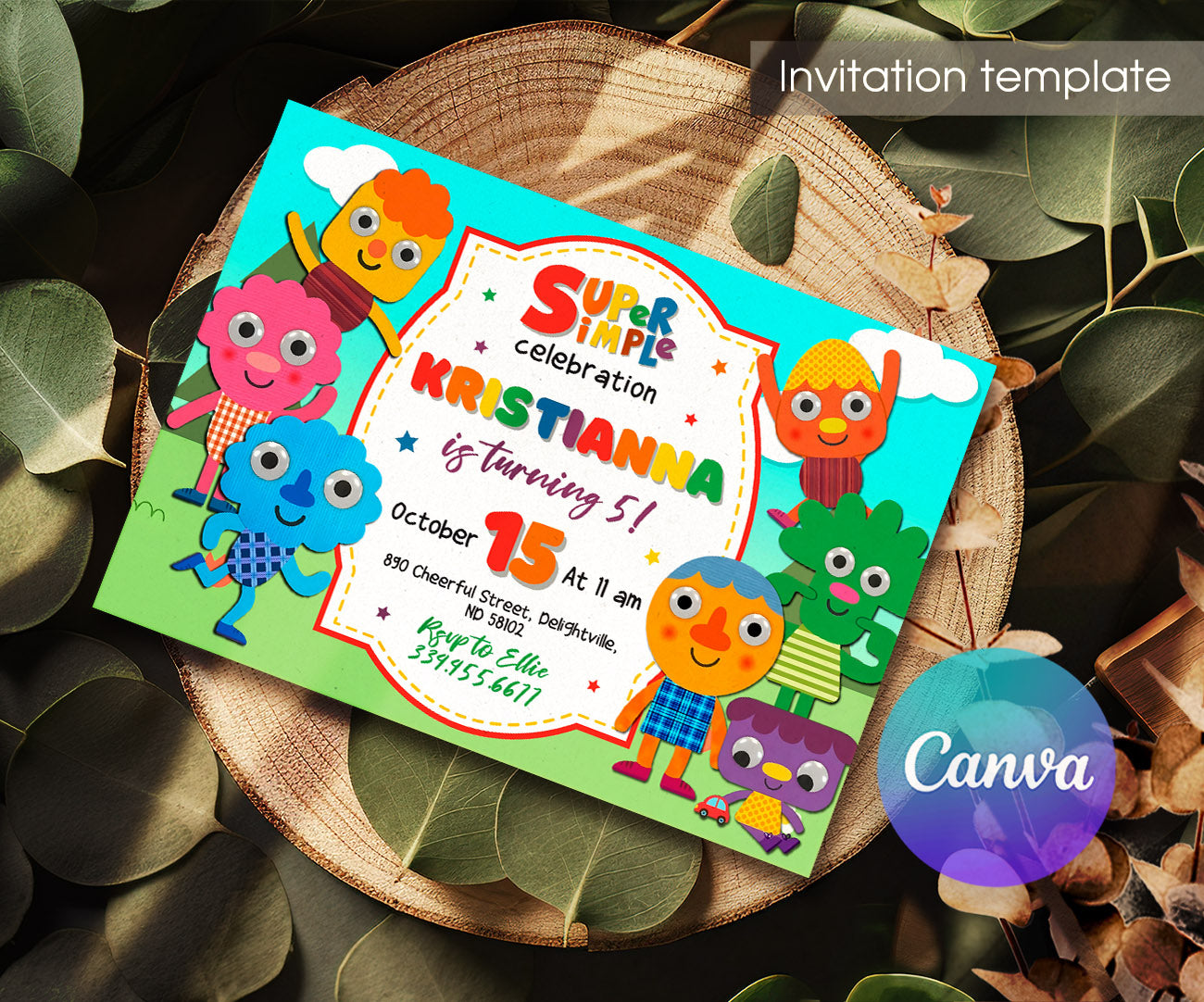 Super Simple Songs customizable invitation template | Share or Print | AB970