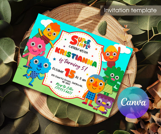 Super Simple Songs customizable invitation template | Share or Print | AB970