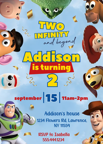 Toy Story Woody customizable invitation template | Share or Print | KD796