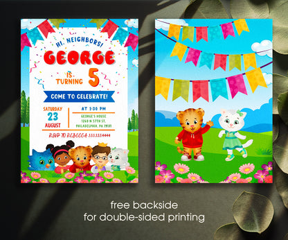 Daniel Tiger's Neighborhood customizable invitation template | Share or Print | MS853