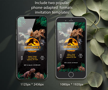 Jurassic World Dinosaur customizable invitation template | Share or Print | XM835