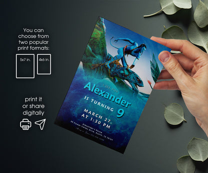 Avatar The Way of Water customizable invitation template | Share or Print | PC441