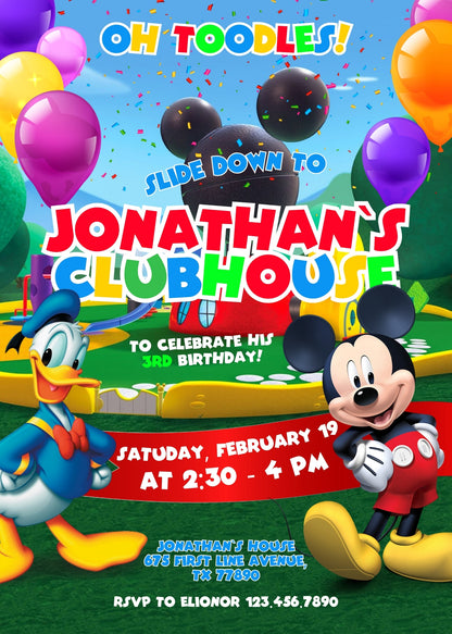 Mickey Mouse and Friends customizable invitation template | Share or Print | AY290