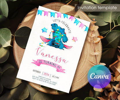 Lilo & Stitch Aloha customizable invitation template | Share or Print | JB852