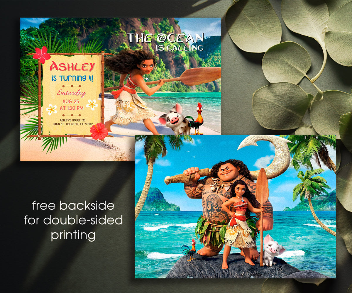 Moana Princess customizable invitation template | Share or Print | girl | UQ788