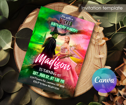 Wicked Musical Movie customizable invitation template | Share or Print | QX933