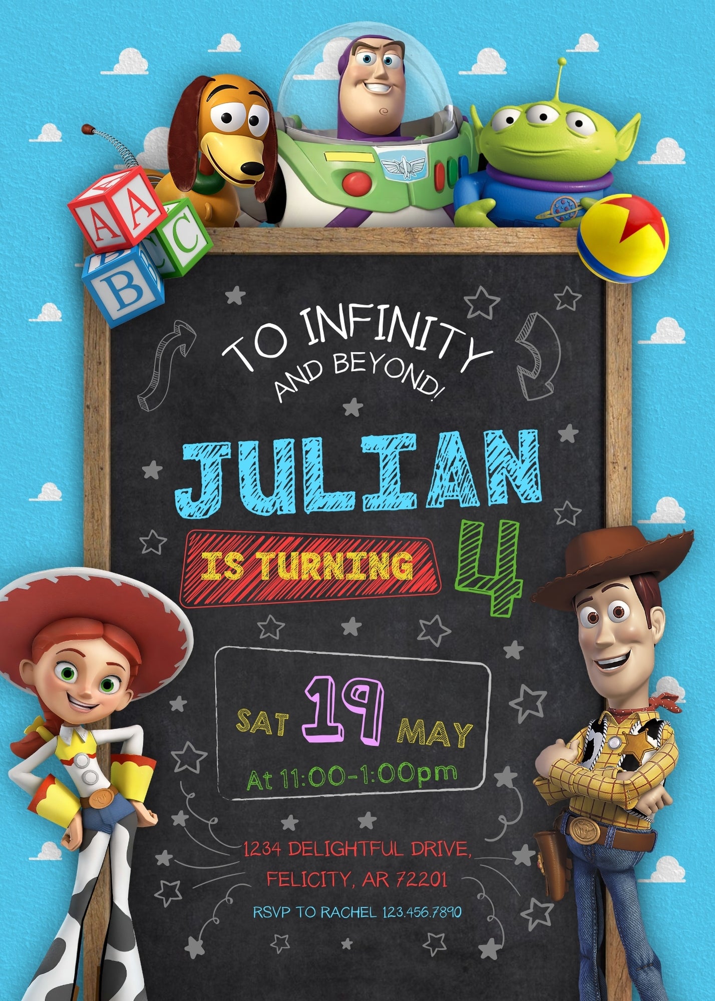 Toy Story Woody customizable invitation template | Share or Print | SH848