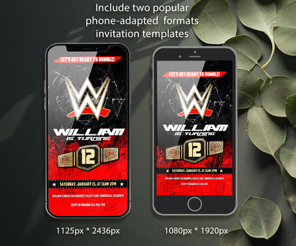Wrestling WWE WrestleMania customizable invitation template | Share or Print | boy | RM739