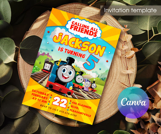 Thomas Train & Friends customizable invitation template | Share or Print | GV360
