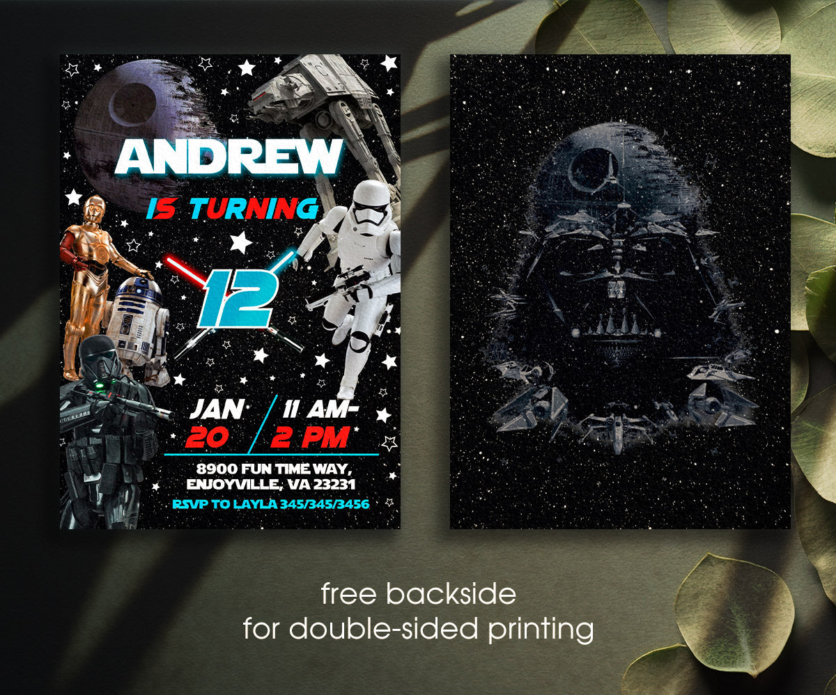 Star Wars Darth Vader customizable invitation template | Share or Print | boy | UX916