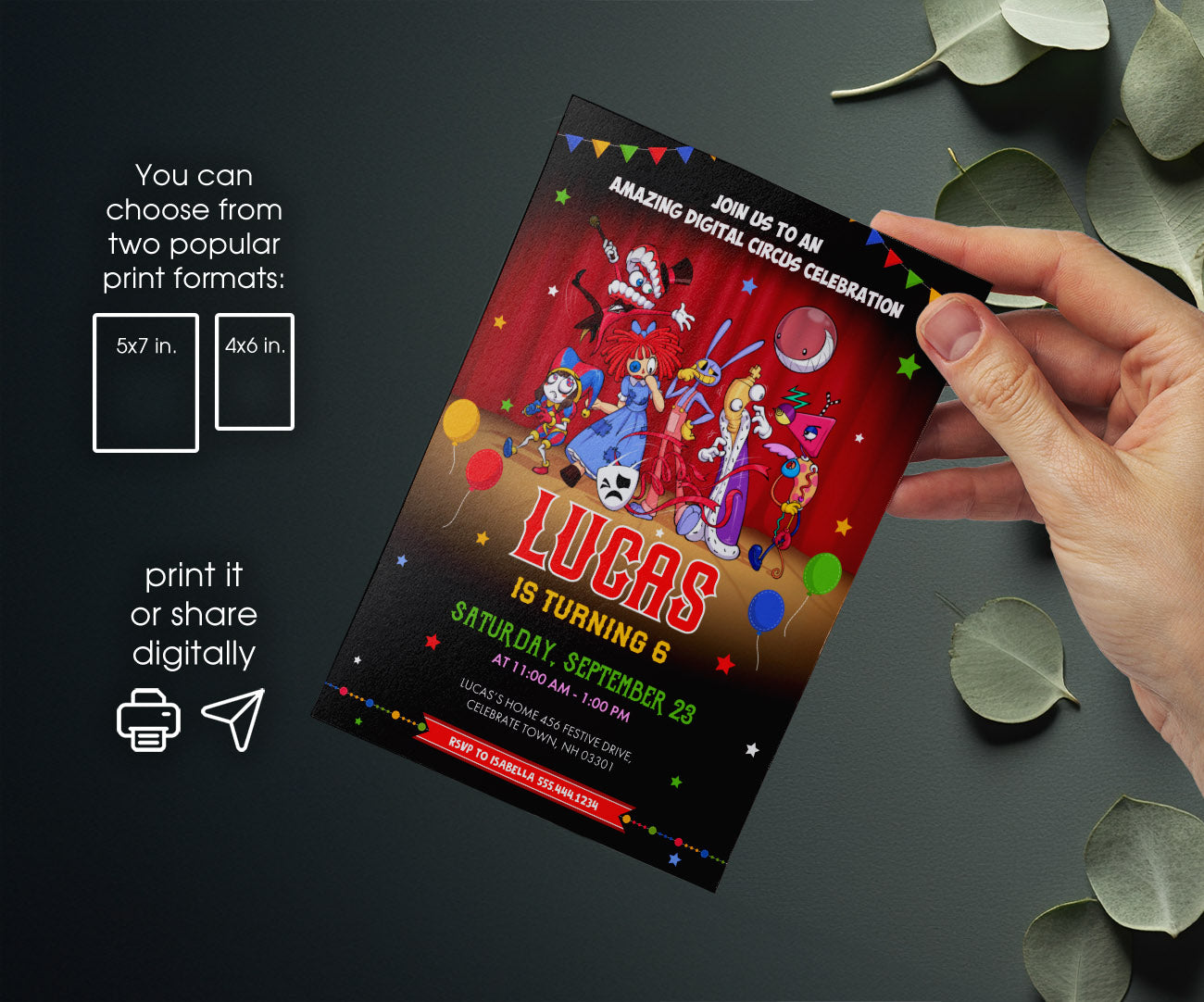 The Amazing Digital Circus customizable invitation template | Share or Print | BU911