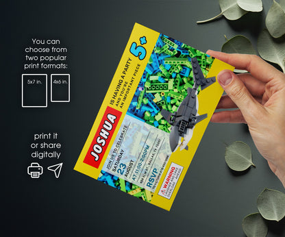 Lego Shark Jaws customizable invitation template | Share or Print | LI765