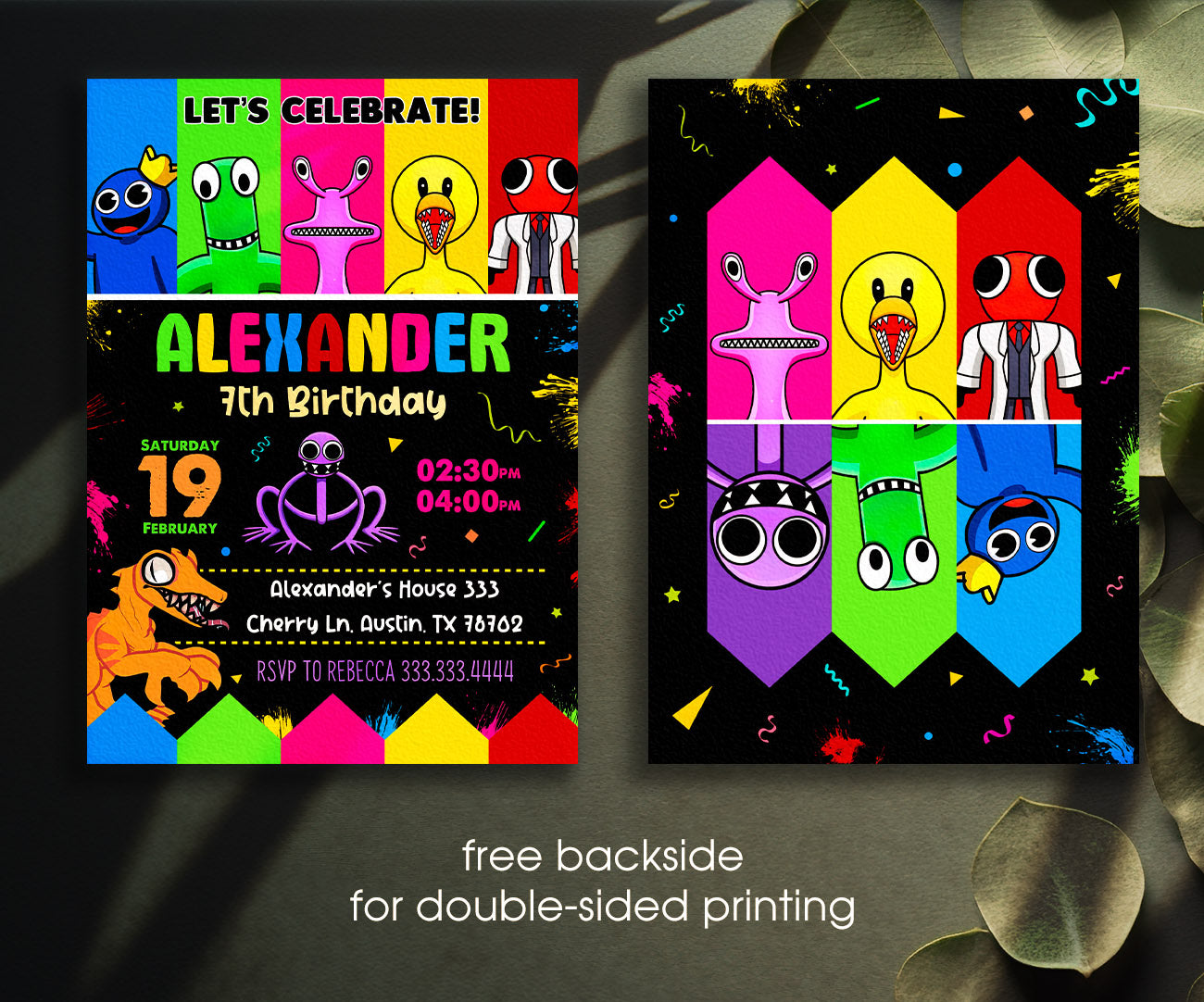 Rainbow Friends customizable invitation template | Share or Print | QP620