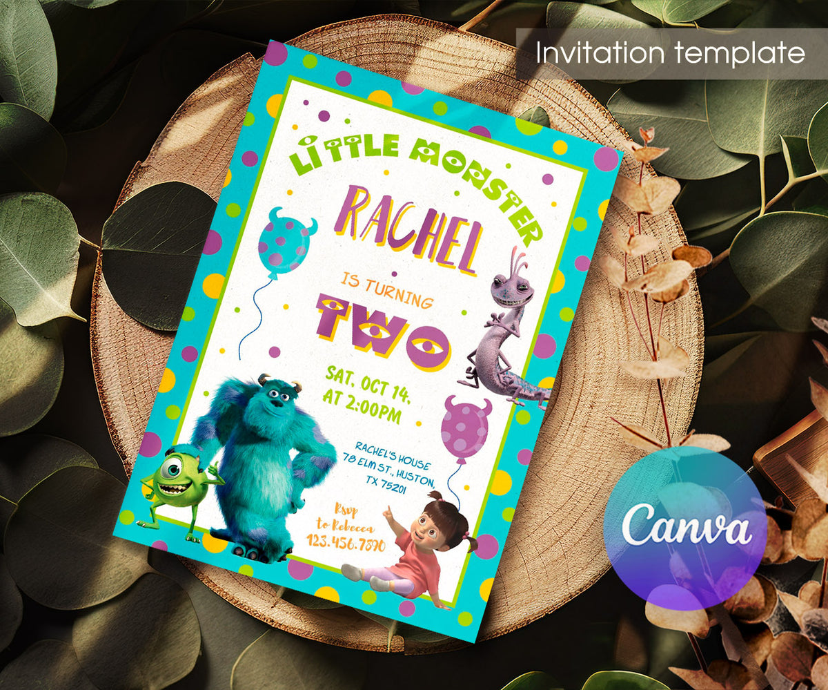 Monsters, Inc. customizable invitation template | Share or Print | CA110