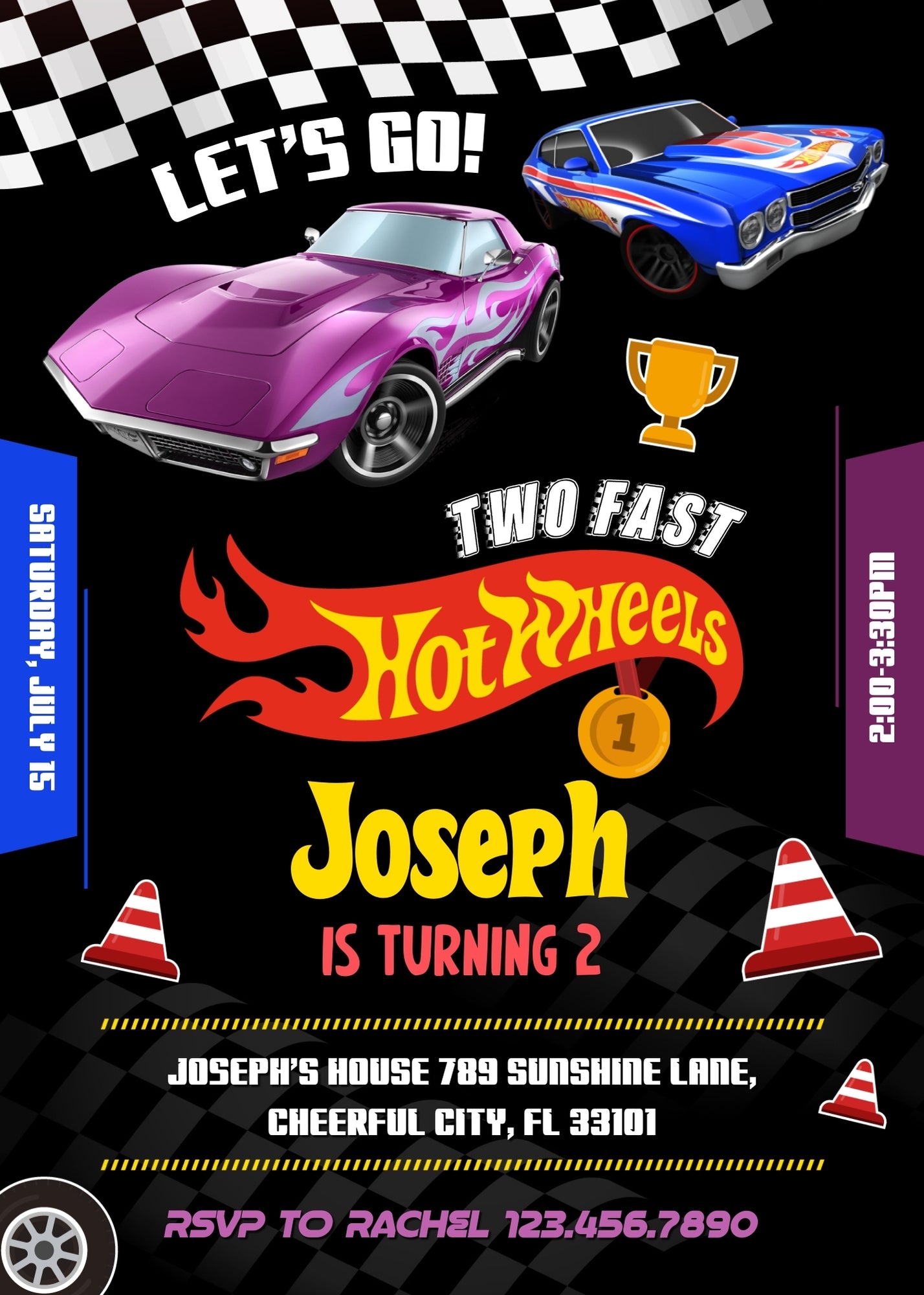 Hot Wheels Two Fast 2 Furious customizable invitation template | Share or Print | boy | YQ955