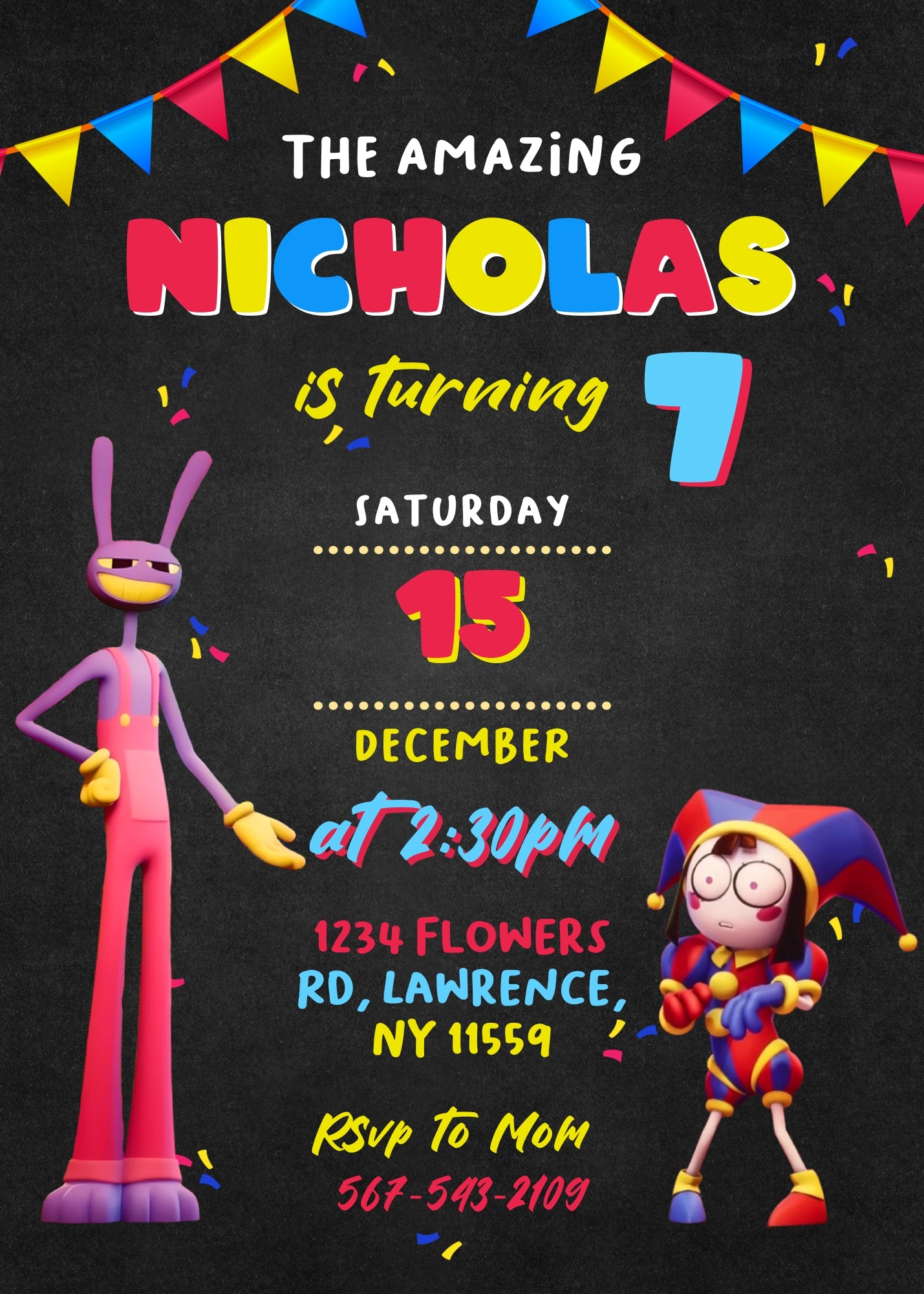 The Amazing Digital Circus customizable invitation template | Share or Print | HN736