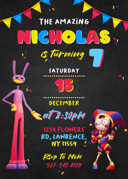 The Amazing Digital Circus customizable invitation template | Share or Print | HN736