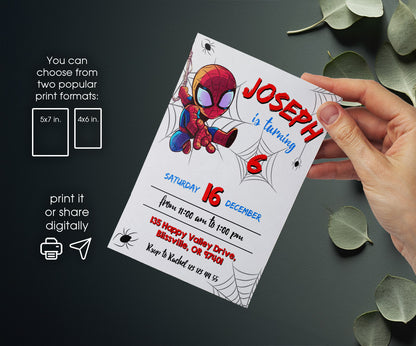 Spidey and His Amazing Friends customizable invitation template | Share or Print | boy | OX151