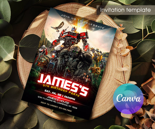 Transformers Rescue Bots customizable invitation template | Share or Print | boy | GX364