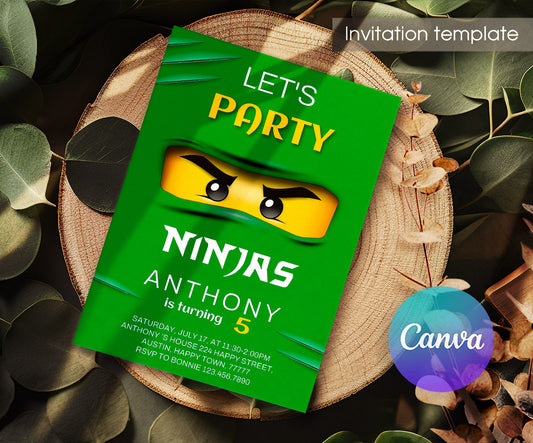Ninjago Minifigures Lego customizable invitation template | Share or Print | PF763