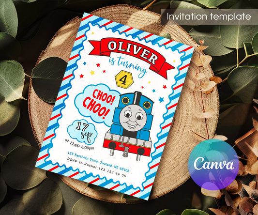 Thomas Train & Friends customizable invitation template | Share or Print | LU494