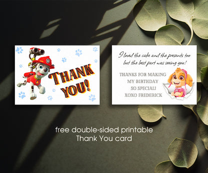 PAW Patrol customizable invitation template | Share or Print | ZZ817