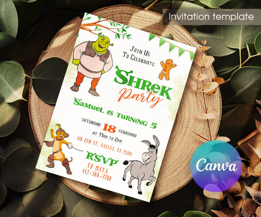Shrek customizable invitation template | Share or Print | WT680