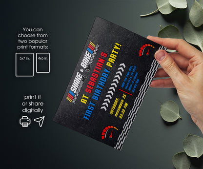 Nascar Racing Ricky Bobby customizable invitation template | Share or Print | boy | KA216