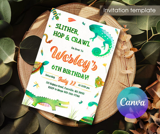 Reptile Lizard Snake customizable invitation template | Share or Print | ZM558
