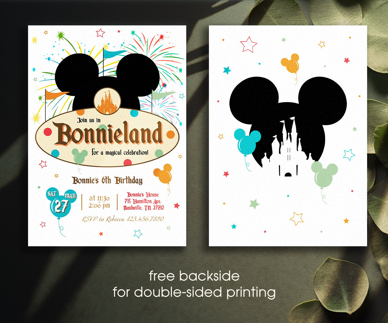 Disneyland customizable invitation template | Share or Print | girl | YE353
