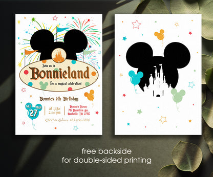 Disneyland customizable invitation template | Share or Print | girl | YE353