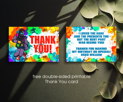 Paintball Airsoft battle customizable invitation template | Share or Print | boy | SZ523