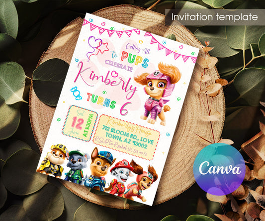 PAW Patrol customizable invitation template | Share or Print | HA320