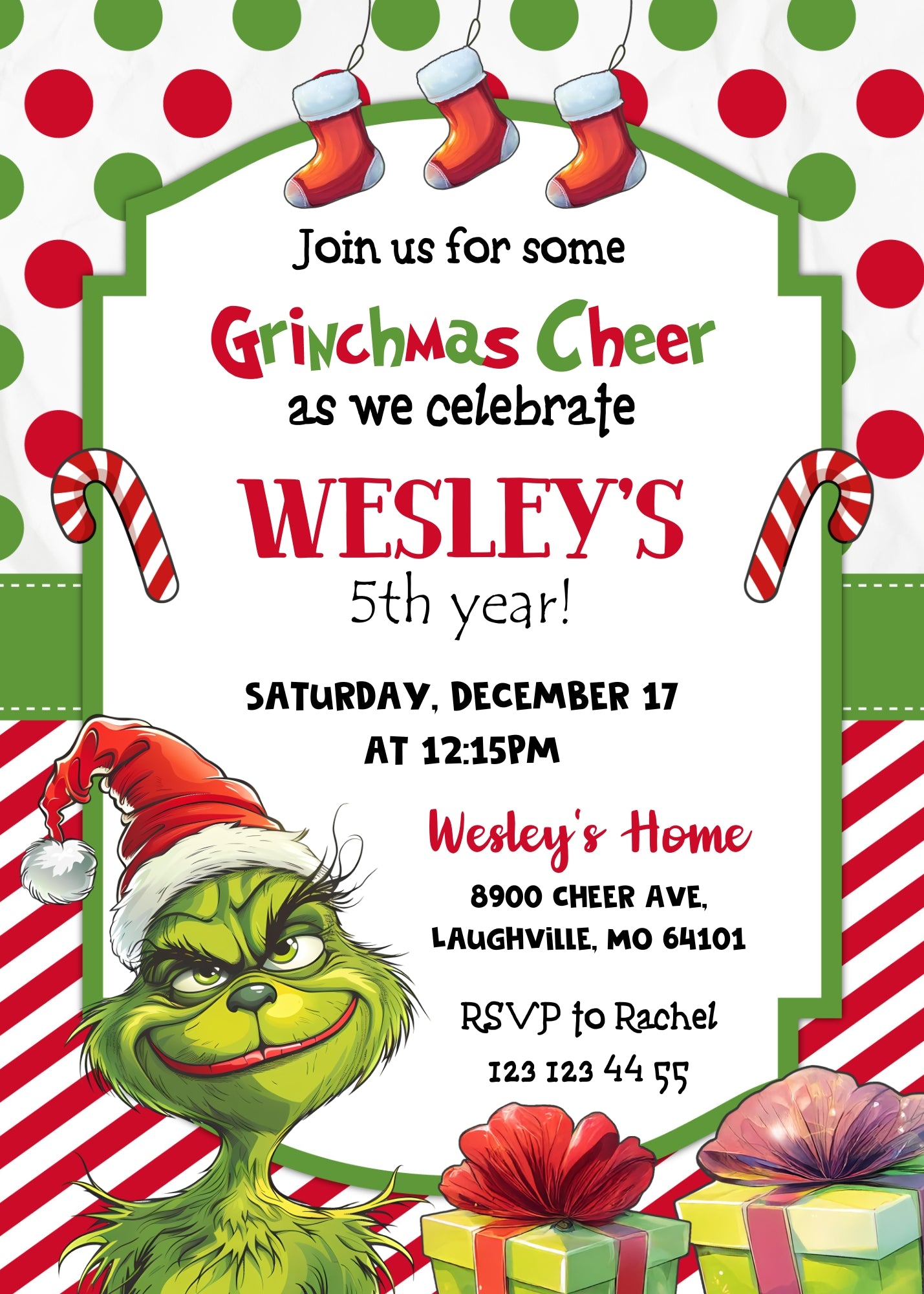 The Grinch  Merry Grinchmas customizable invitation template | Share or Print | RI272