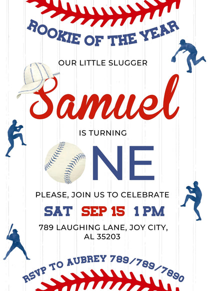 Baseball MLB Sport customizable invitation template | Share or Print | boy | XV750